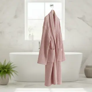 Țesătură din bumbac waffle bleached rose