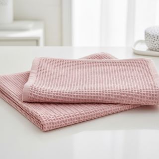 Țesătură din bumbac waffle bleached rose