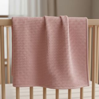 Țesătură din bumbac waffle bleached rose