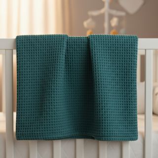 Țesătură din bumbac waffle petrol