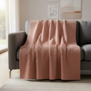 Țesătură din bumbac waffle blush