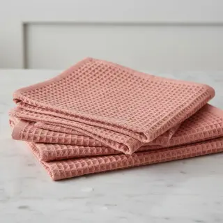 Țesătură din bumbac waffle blush