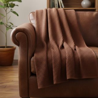 Țesătură din bumbac waffle brique