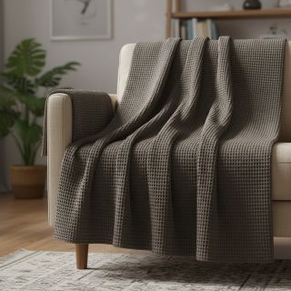 Țesătură din bumbac waffle anthracite