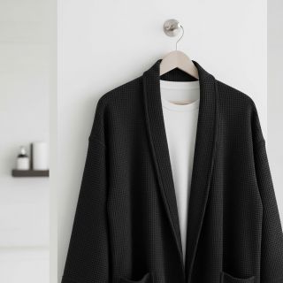 Țesătură din bumbac waffle black