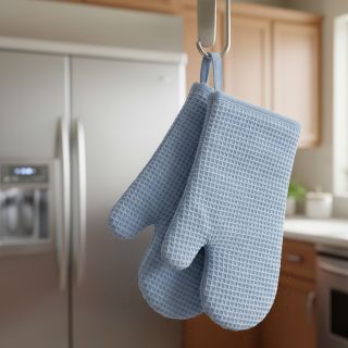 Țesătură din bumbac waffle blue