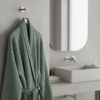 Țesătură din bumbac waffle dark green