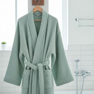 Țesătură din bumbac waffle green