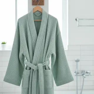 Țesătură din bumbac waffle green