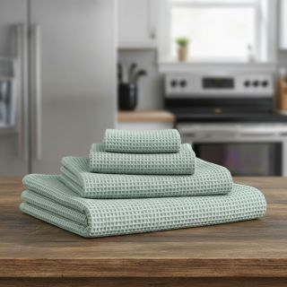 Țesătură din bumbac waffle green