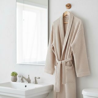 Țesătură din bumbac waffle light beige