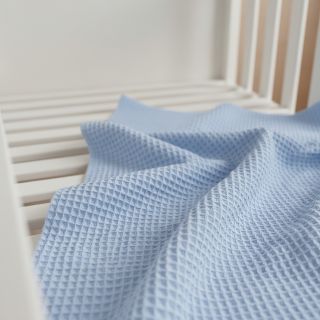 Țesătură din bumbac waffle light blue