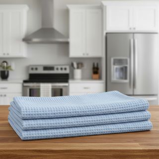 Țesătură din bumbac waffle light blue