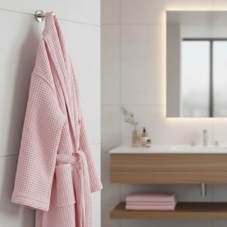 Țesătură din bumbac waffle light rose