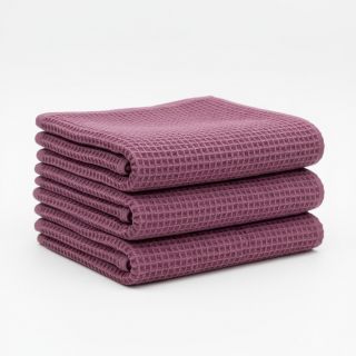 Țesătură din bumbac waffle mauve