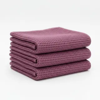 Țesătură din bumbac waffle mauve