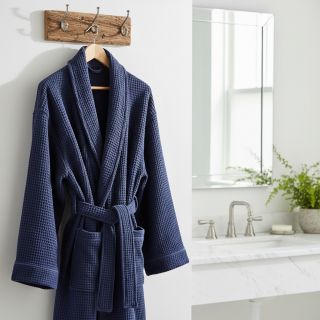 Țesătură din bumbac waffle navy