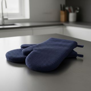 Țesătură din bumbac waffle navy