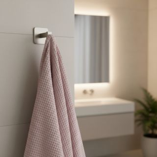 Țesătură din bumbac waffle old rose