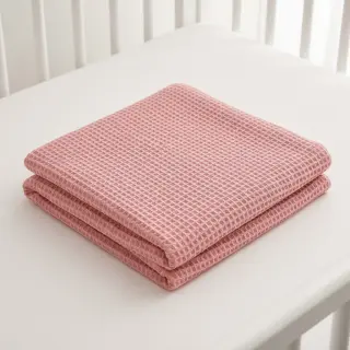 Țesătură din bumbac waffle rose