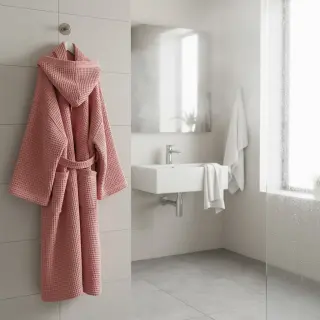 Țesătură din bumbac waffle rose