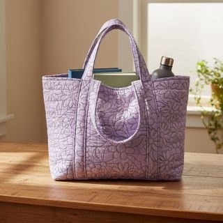 Material textil matlasat Flowers lavender