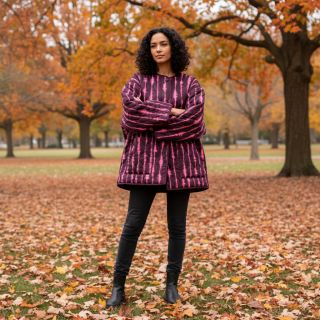 Material textil matlasat VELVET Stripes cerise