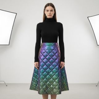 Material textil matlasat FOIL Rainbow multi