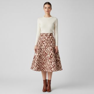 Material textil matlasat Blurry Ikat brown