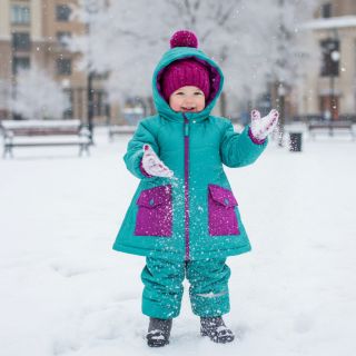 Material textil matlasat Graphic square cyan cerise