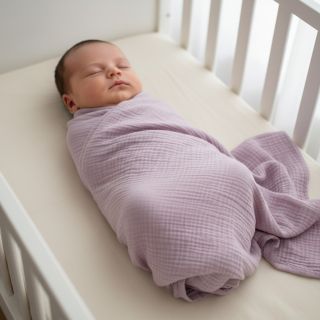 Mușelină soft lilac ORGANIC