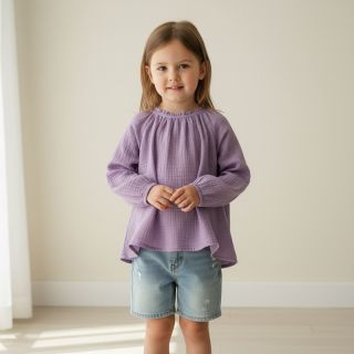 Mușelină dark lilac ORGANIC