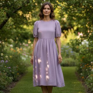 Mușelină dark lilac ORGANIC