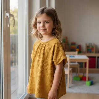 Mușelină dark ochre ORGANIC