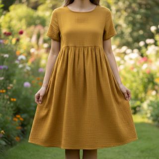 Mușelină dark ochre ORGANIC