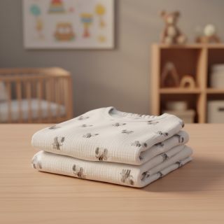 Mușelină Animals design A digital print ORGANIC