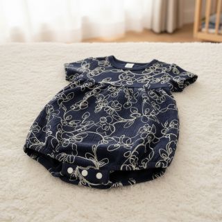 Mușelină EMBROIDERY Climbing flowers navy