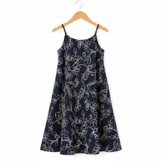 Mușelină EMBROIDERY Climbing flowers navy