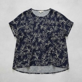 Mușelină EMBROIDERY Climbing flowers navy