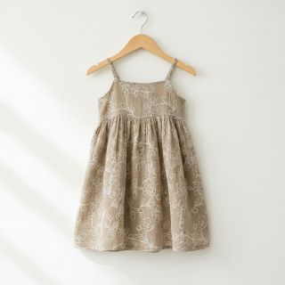 Mușelină EMBROIDERY Climbing flowers beige