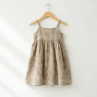Mușelină EMBROIDERY Climbing flowers beige