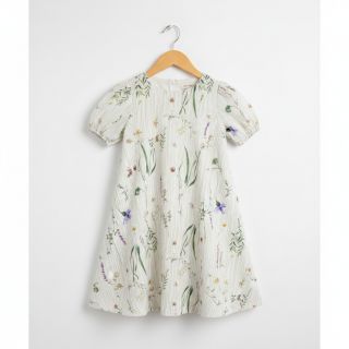 Mușelină French flowers natural digital print