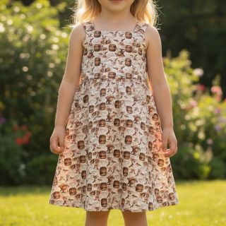 Mușelină Little farm animals design D digital print