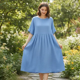 Mușelină royal blue ORGANIC