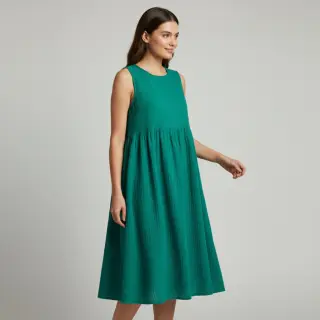 Mușelină dark teal ORGANIC