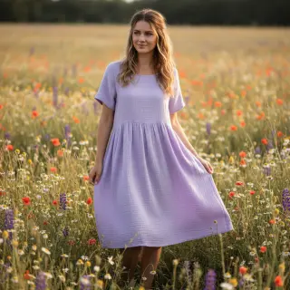 Mușelină bright violet ORGANIC