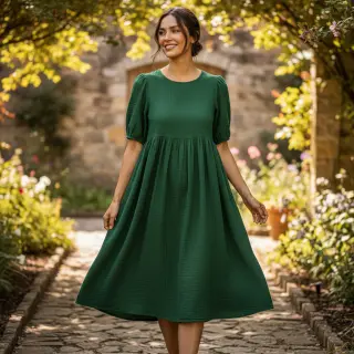 Mușelină dark green ORGANIC