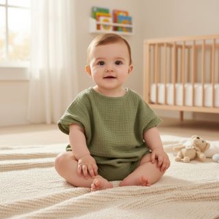 Mușelină moss green ORGANIC