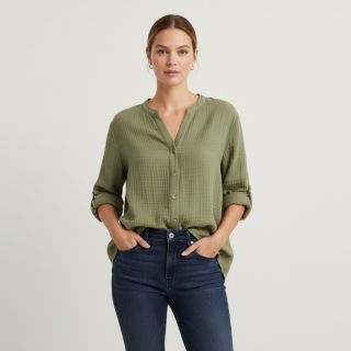 Mușelină moss green ORGANIC