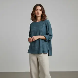 Mușelină indigo ORGANIC